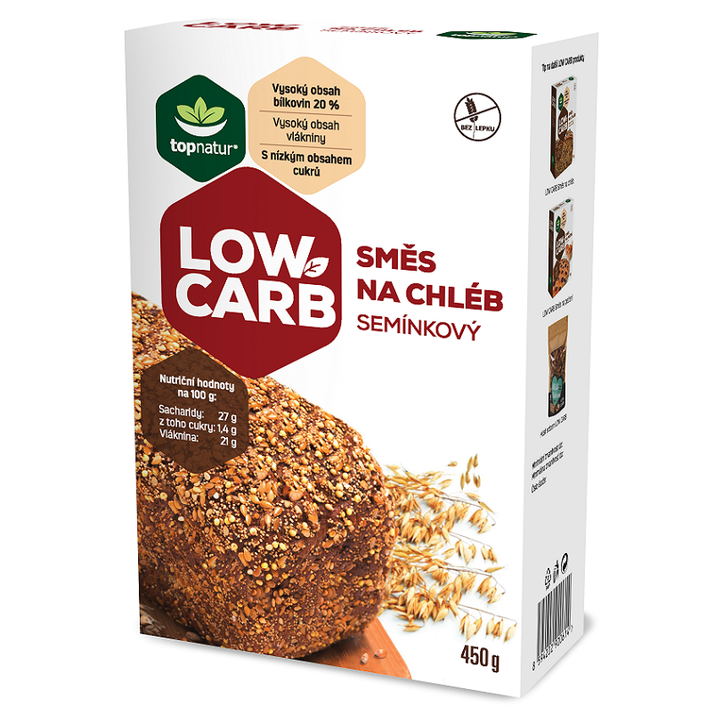 E-shop TOPNATUR Směs na chléb semínkový low carb 450 g