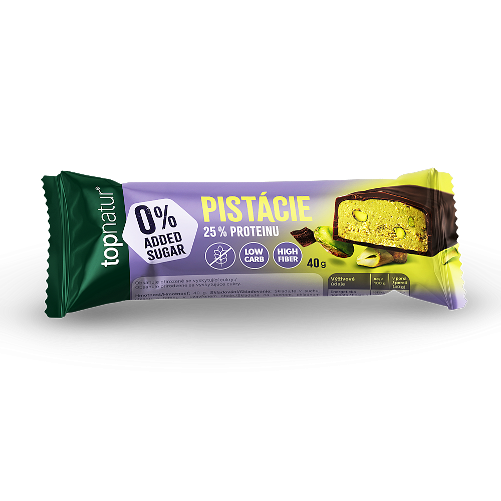TOPNATUR  No sdded sugar protein tyčinka pistácie 40 g