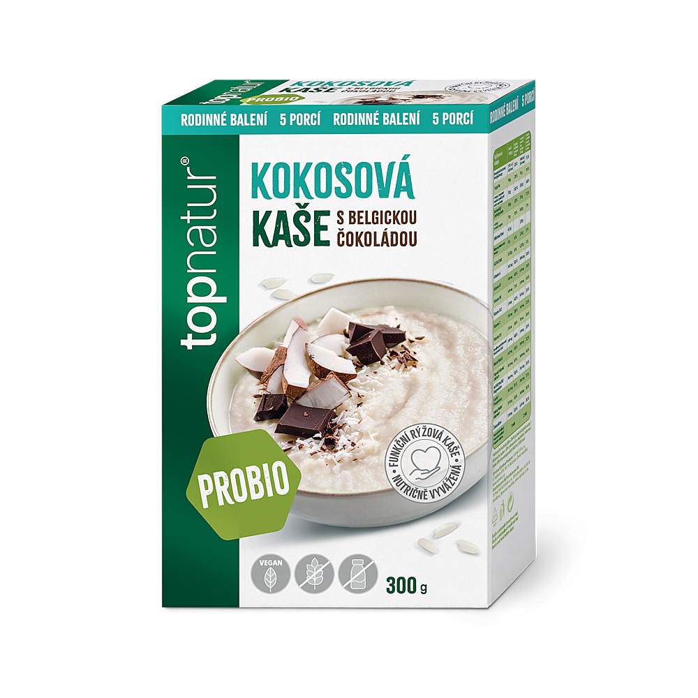 TOPNATUR Probio kaše kokos s belgickou čokoládou XXL 300 g