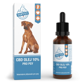 TOPVET CBD olej 10% pro psy 10 ml (Veterinární doplňky stravy na nervový systém)