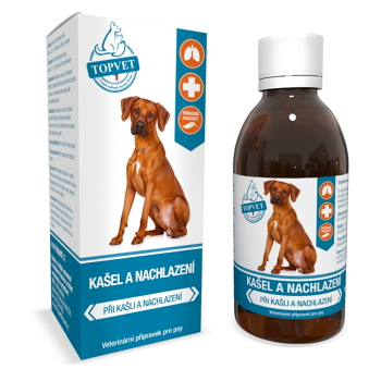 TOPVET Kašel a nachlazení sirup pro psy 200 ml (Veterinární doplňky stravy na vitalitu)