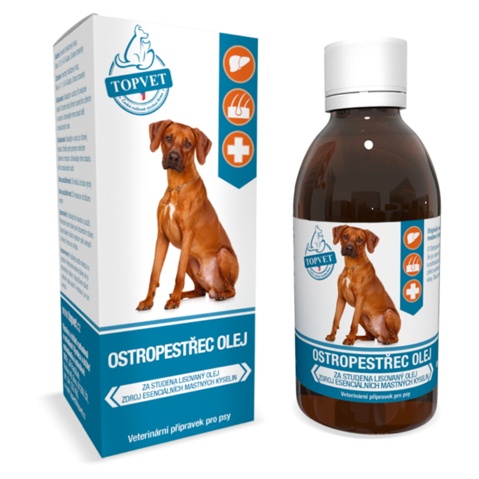 TOPVET Ostropestřec olej pro psy 200 ml