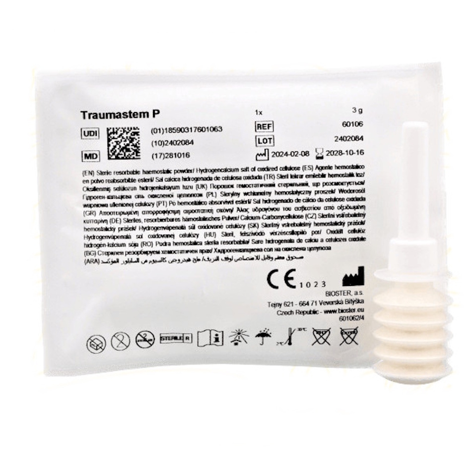 TRAUMASTEM P Hemostatický prášek 3 g