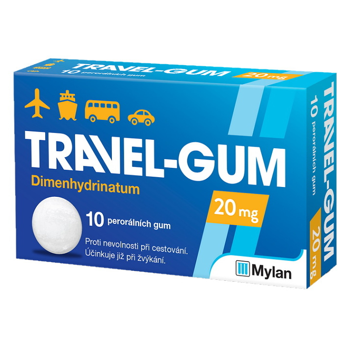 E-shop TRAVEL GUM 20 mg léčivá žvýkací guma 10 kusů