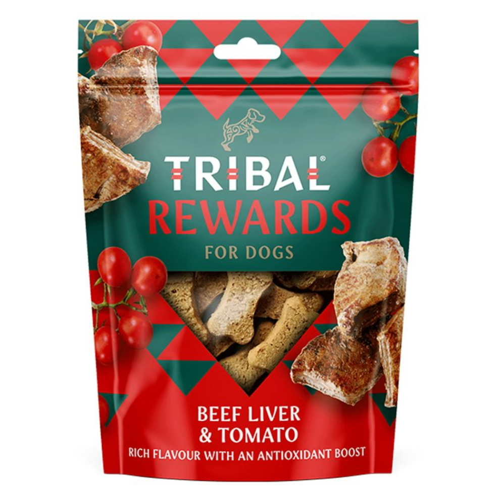 Levně TRIBAL Rewards Beef liver & Tomato pamlsek pro psy 125 g