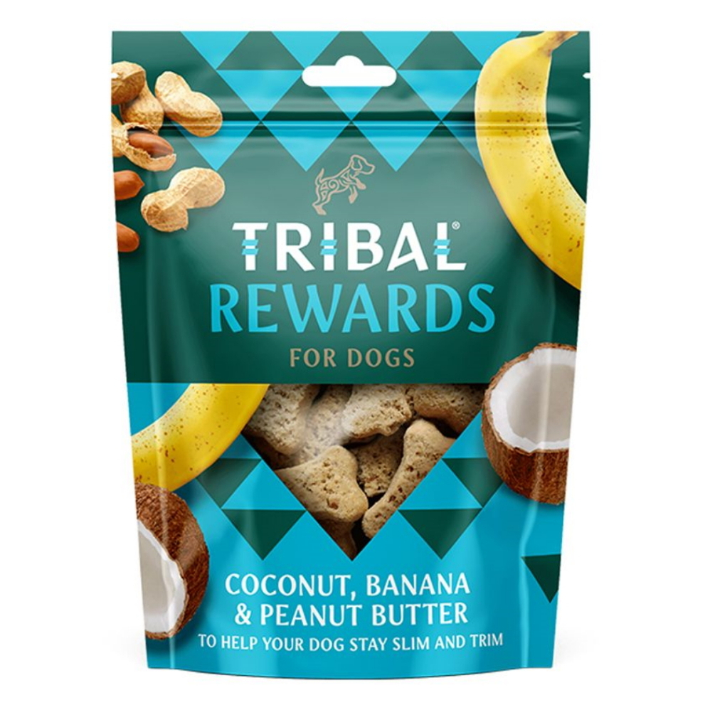 E-shop TRIBAL Rewards Coconut & Banana & Peanut butter pamlsek pro psy 125 g
