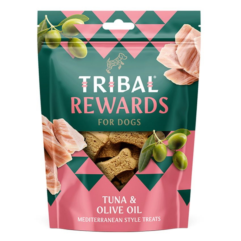 E-shop TRIBAL Rewards Tuna & Olive Oil pamlsek pro psy 125 g