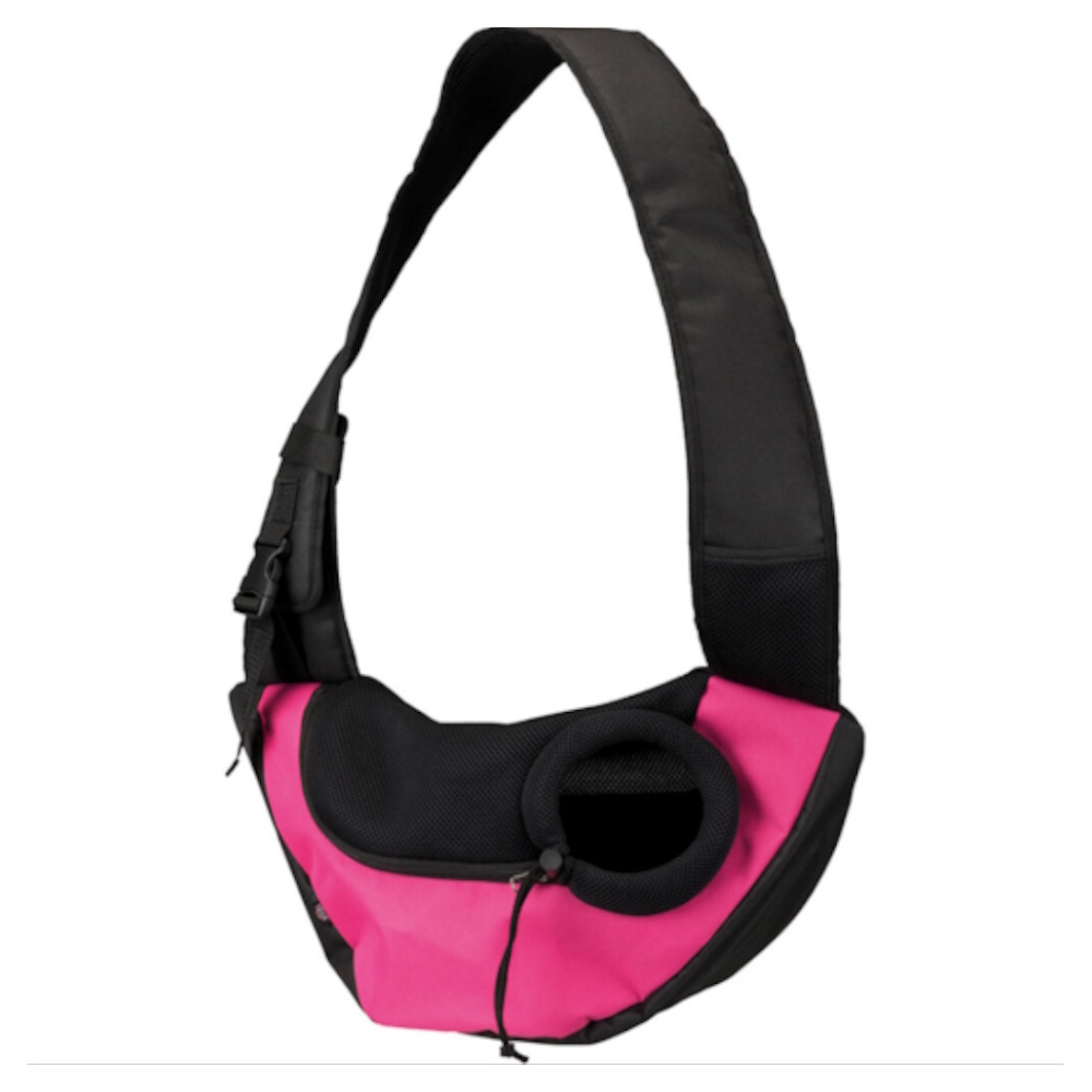 TRIXIE Sling taška na psa do 5 kg přes rameno růžovo/černá 50x25x18 cm