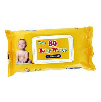 Ubrousky dětské hygienické Baby Wipes vit.E 80 ks s distr.