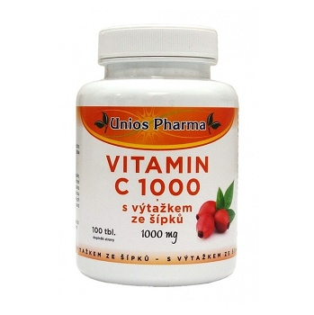 UNIOSPHARMA Vitamin C 1000mg se šípkem 150 tablet + Zinek 15mg 60 tablet zdarma