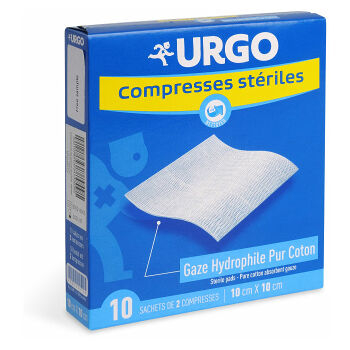 URGO Sterilní komprese bavlna 10 x 10 cm 10 sáčků á 2 ks