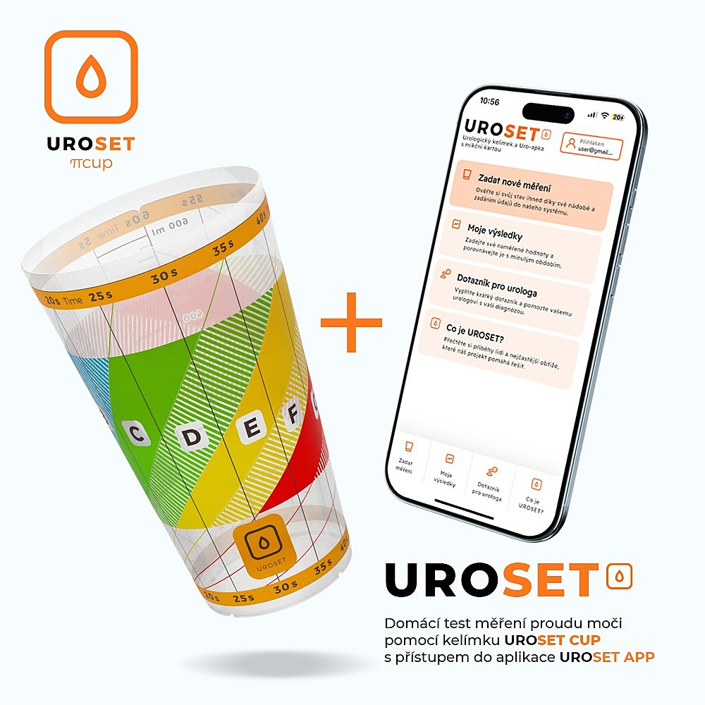 UROSET Domáci test proudu moči s aplikací UROSET APP