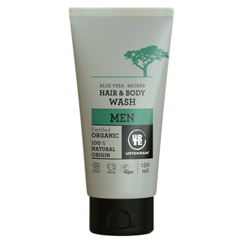 URTEKRAM BIO Sprchový gel a šampon pro muže s aloe a baobabem 150 ml