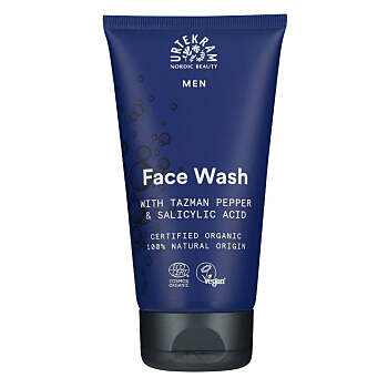 URTEKRAM Pánský mycí gel na obličej BIO 150 ml (Přírodní čištění pleti) - Čistící