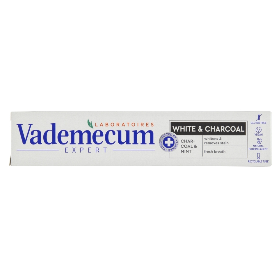 Levně VADEMECUM Expert White & Charcoal Zubní pasta 75 ml