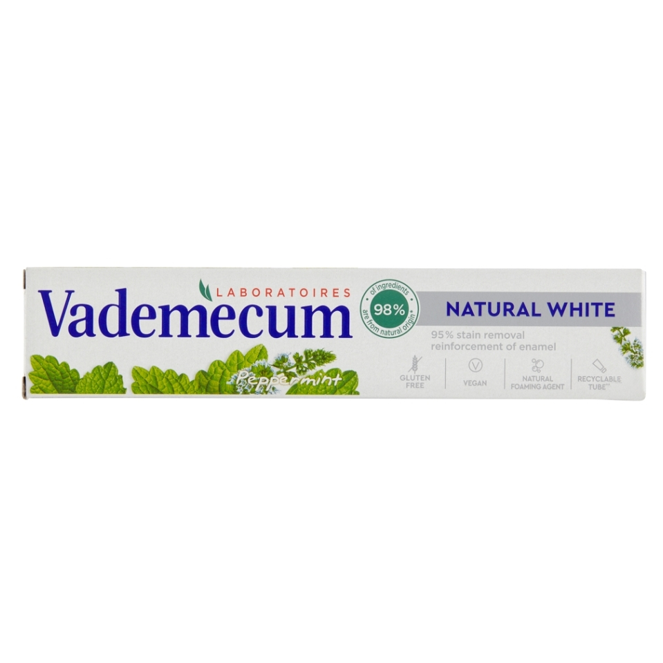 Levně VADEMECUM Natural White Peppermint Zubní pasta 75ml