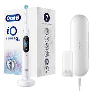 Oral-B el Kartáček iO 9 Series White Elektrický zubní kartáček (Oscilační, magnetické zubní kartáčky) - Časovač, Tlakový senzor vizuální, Více režimů čištění, Bluetooth, Indikátor napájení