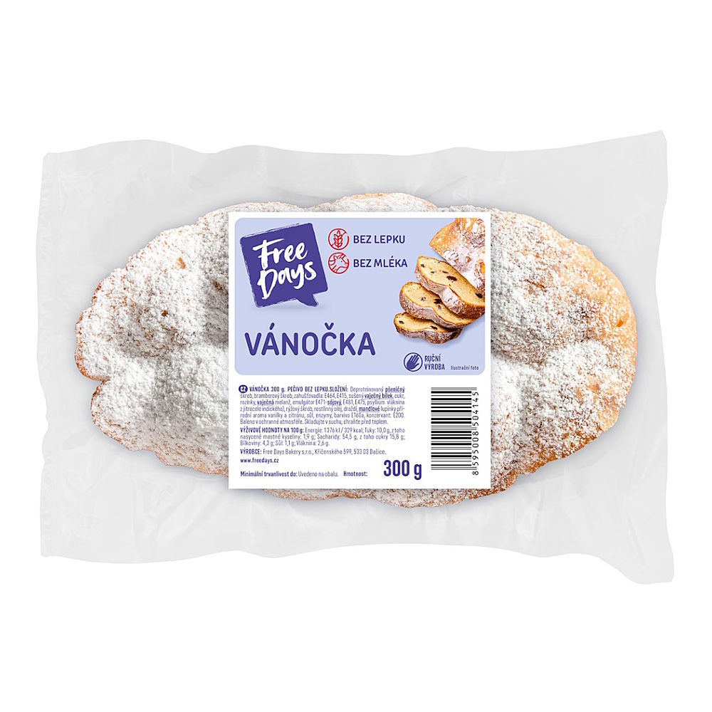 FREE DAYS Vánočka bez lepku 300 g