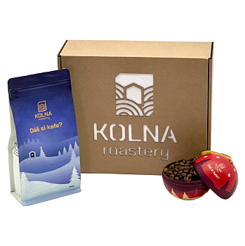 KOLNA Vánoční sada káva sáček 250 g + káva ozdoba 100 g (Zrnková káva) - 100% Arabica, 100% Robusta, Směsi kávy