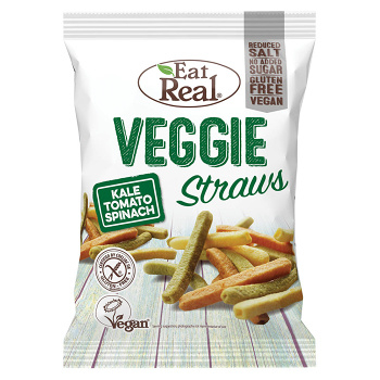 EAT REAL Veggie Straws s kapustou, rajčaty a špenátem 113 g BEZ lepku