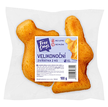 FREE DAYS Velikonoční zvířátka bez lepku 100 g (Čerstvé bezlepkové pečivo)