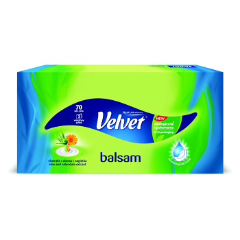 VELVET Papírové kapesníky 3-vrstvé Balsam 70 kusů (Papírové kapesníčky) - Jednorázové