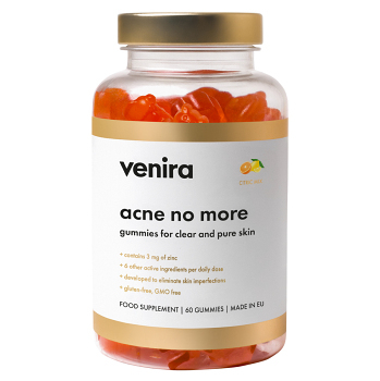 VENIRA Acne no more gummies for clear and pure skin citrusy 60 kusů (Detoxikace celého těla) - Vícesložkové