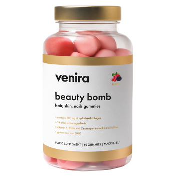 VENIRA Beauty bomb hair, skin, nails gummies lesní plody 60 kusů (Vitamíny na vlasy) - Vícesložkové