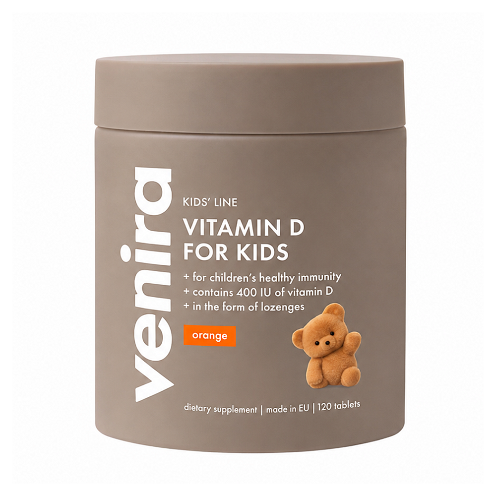 VENIRA Kids vitamin D pro děti pomeranč 120 cucavých tablet