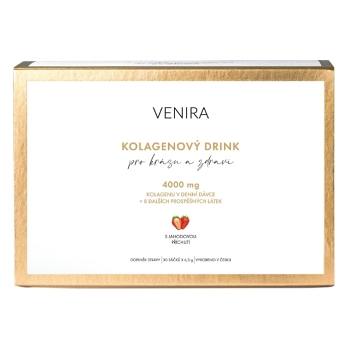 VENIRA Kolagenový drink pro vlasy, nehty a pleť jahoda 30 sáčků (Vitamíny na vlasy) - Pěsticí, Větší objem