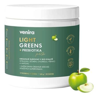 VENIRA light greens prebiotika jablko 168 g (Detoxikace celého těla) - Vícesložkové