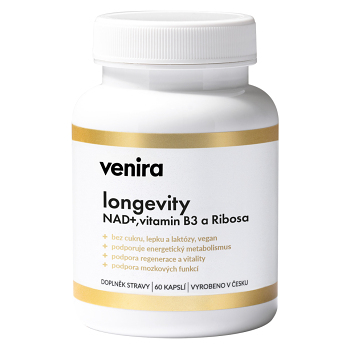 VENIRA Longevity NAD+ vitamin B3 a ribosa 60 kapslí (Dlouhověkost, vitalita, Longevity) - Vícesložkové