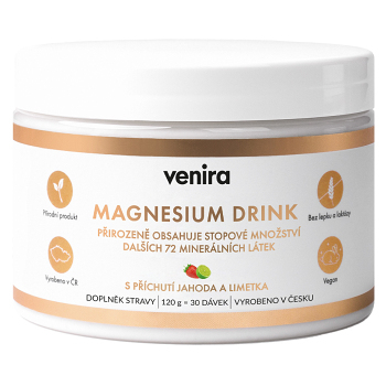 VENIRA magnesium drink jahoda-limetka 120 g (Energie a únava) - Jednosložkové