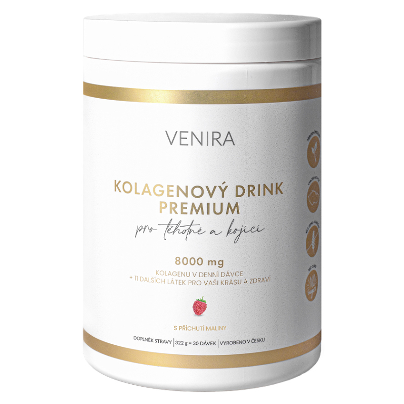 Levně VENIRA Premium kolagenový drink pro těhotné a kojící maminky malina 324 g