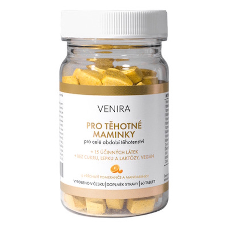 VENIRA Pro těhotné maminky příchuť pomeranč a mandarinka 60 tablet