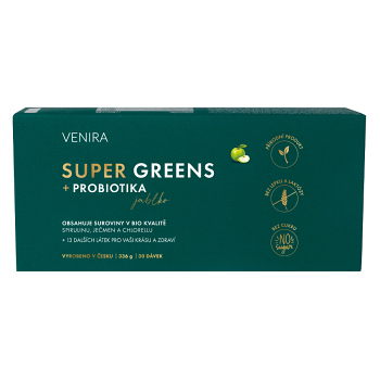 VENIRA Super Greens + probiotika jablko 30 sáčků