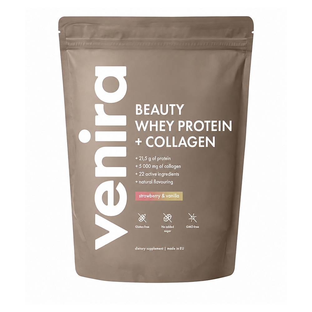 VENIRA whey protein, jahoda-vanilka, 1000 g