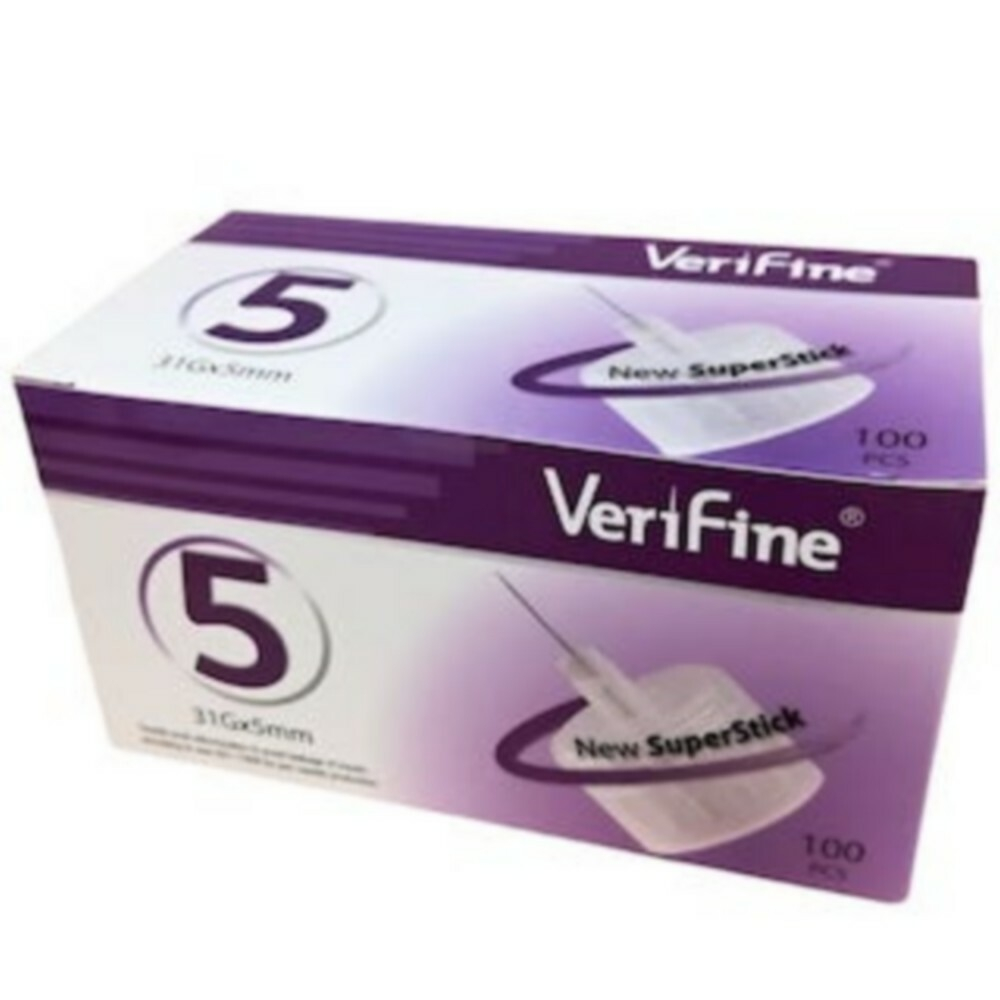 E-shop VERIFINE 5 Inzulínové jehly 31G 0.25 x 5mm 100 ks