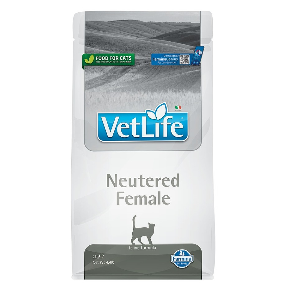 VET LIFE Natural Neutered Female granule pro kastrované kočky, Hmotnost balení: 2 kg