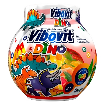 VIBOVIT Dino želé multivitamíny s ovocnou příchutí 50 kusů (Vitamíny a multivitaminy pro děti) - Vícesložkové, Přírodní, Vitamínové, Želatinové