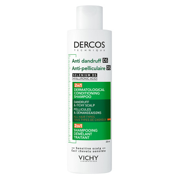 VICHY Dercos 2 v  1 Šampon a kondicionér proti lupům 200 ml (Dermokosmetika šampóny na vlasy) - Dermokosmetika