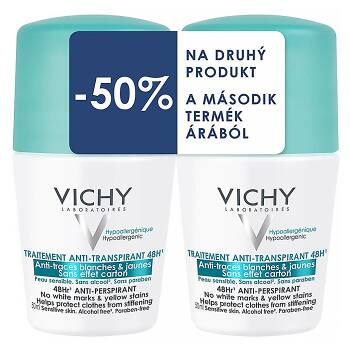 VICHY Anti-traces roll-on deodorant 2x 50 ml DUOPACK