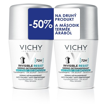 VICHY Invisible Resist 72H Antiperspirant 2 x 50 ml DUOPACK (Dermokosmetika deodoranty, antiperspiranty) - Dermokosmetika