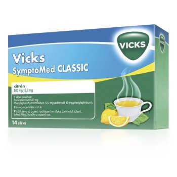 VICKS Symptomed classic citrón 500 mg 14 sáčků