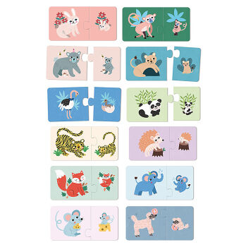 VILAC Puzzle mláďátka a maminky (Vkládačky, spojovačky a puzzle) - Ostatní, Skládací, Sada