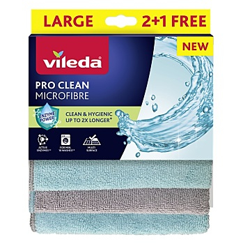 VILEDA Pro Clean Mikrohadřík 2 + 1 kus (Houbičky na nádobí a hadříky)