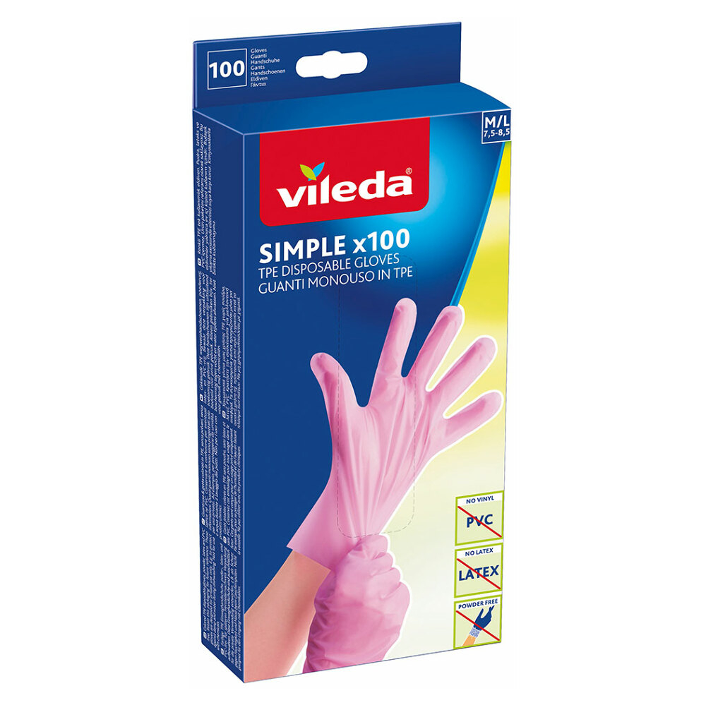 Levně VILEDA Simple rukavice M/L 100 ks