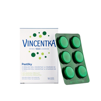 VINCENTKA Pastilky bylinné 18 pastilek (Dýchání, dýchací cesty) - Přírodní