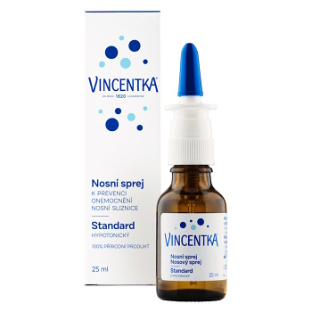VINCENTKA Standart hypotonický nosní sprej 25 ml (Spreje a mořské vody) - Hypotonický, Minerální, Čistící
