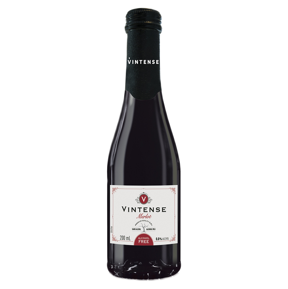 Levně VINTENSE Odrůdové nealkoholické víno červené Merlot 200 ml